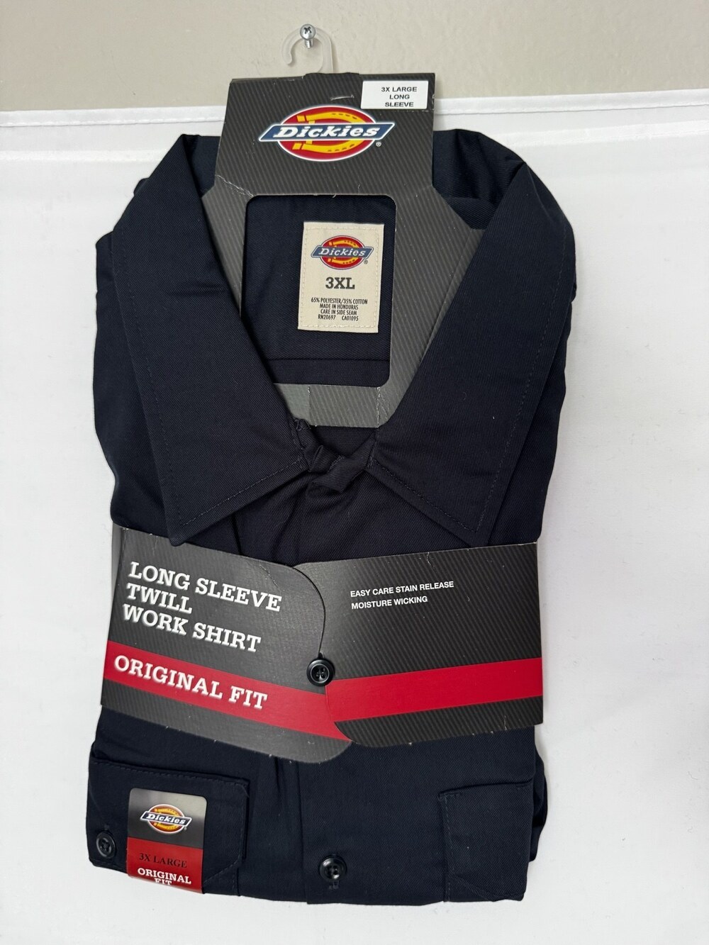 Dickies Long Sleeve Twill Work Shirt Navy Mens 3XL NWT